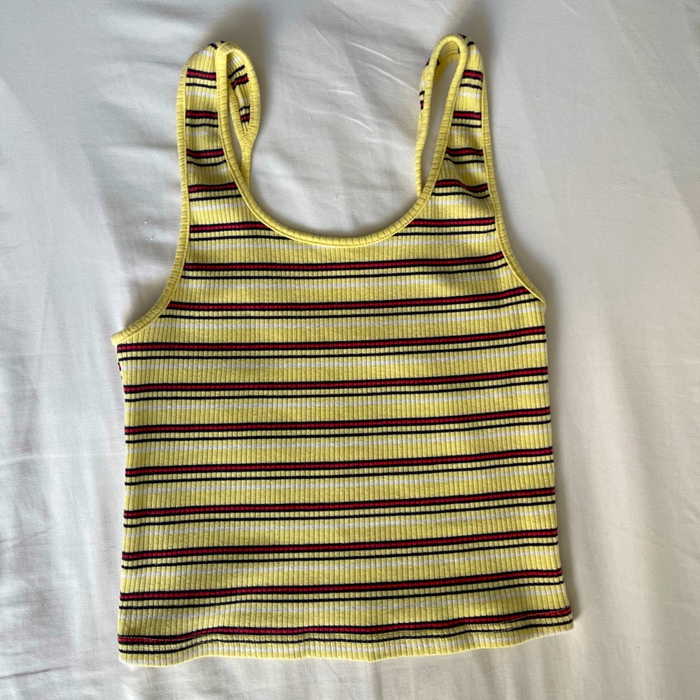 yellow striped tank top
